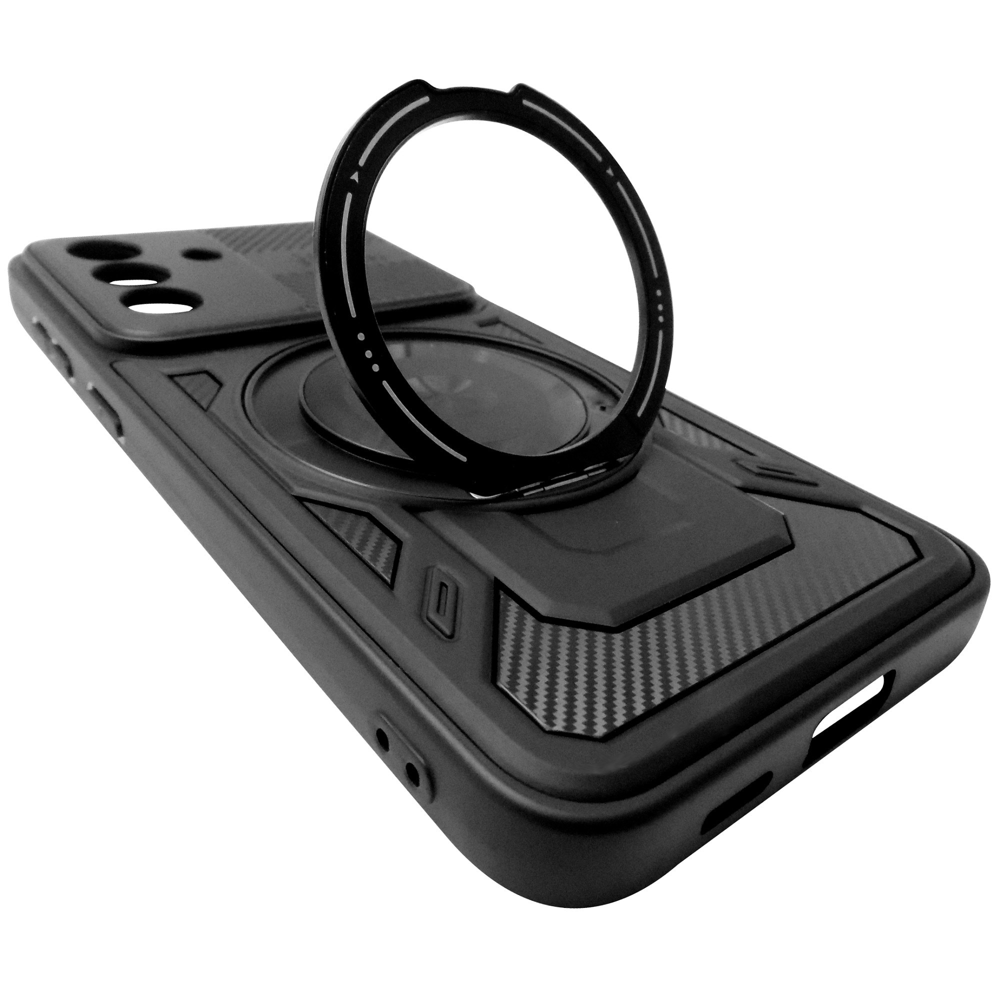 Husa spate TPU si PC negru, inel si stand, pentru Samsung Galaxy A57 5G