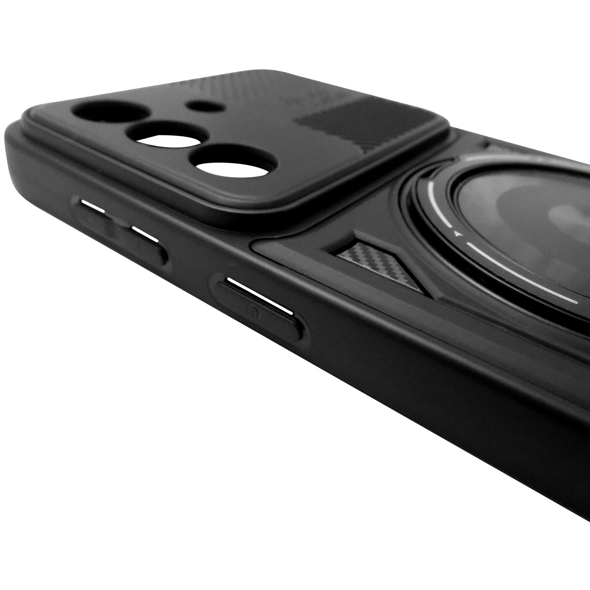 Husa spate TPU si PC negru, inel si stand, pentru Samsung Galaxy A57 5G