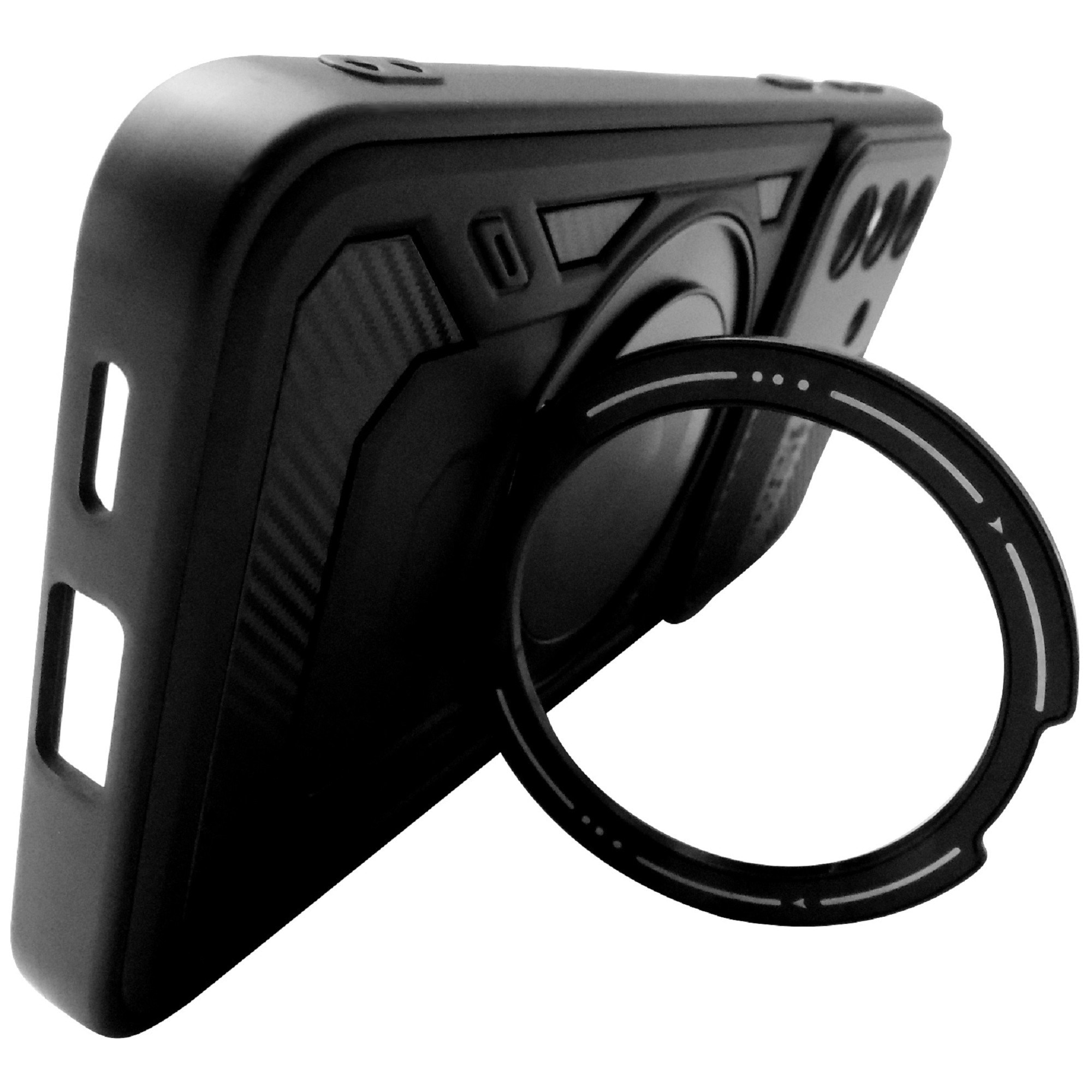 Husa spate TPU si PC negru, inel si stand, pentru Samsung Galaxy A57 5G