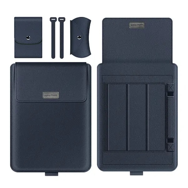 Husa pentru laptop VITERRA.4-25CDCJ-K0232-260829-921, piele PU, stand pliabil 3 pozitii, bleumarin, 30.8 x 21.2 x 1 cm (11-12 inch)