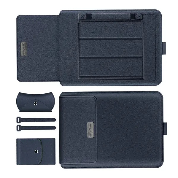 Husa pentru laptop VITERRA.4-25CDCJ-K0232-260829-921, piele PU, stand pliabil 3 pozitii, bleumarin, 30.8 x 21.2 x 1 cm (11-12 inch)