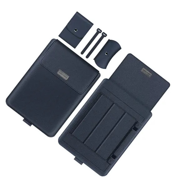 Husa pentru laptop VITERRA.4-25CDCJ-K0232-260829-921, piele PU, stand pliabil 3 pozitii, bleumarin, 30.8 x 21.2 x 1 cm (11-12 inch)