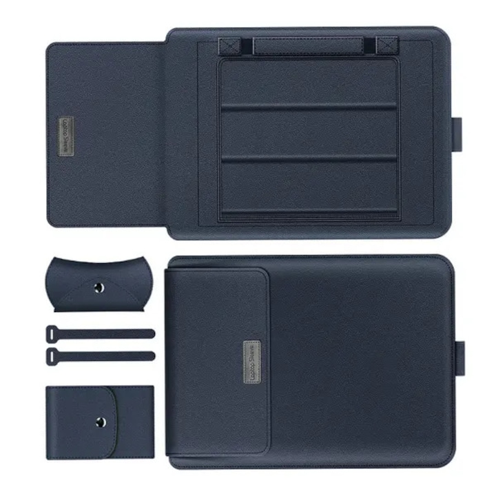 Husa pentru laptop VITERRA.4-25CDCJ-K0232-260829-921, piele PU, stand pliabil 3 pozitii, bleumarin, 30.8 x 21.2 x 1 cm (11-12 inch)