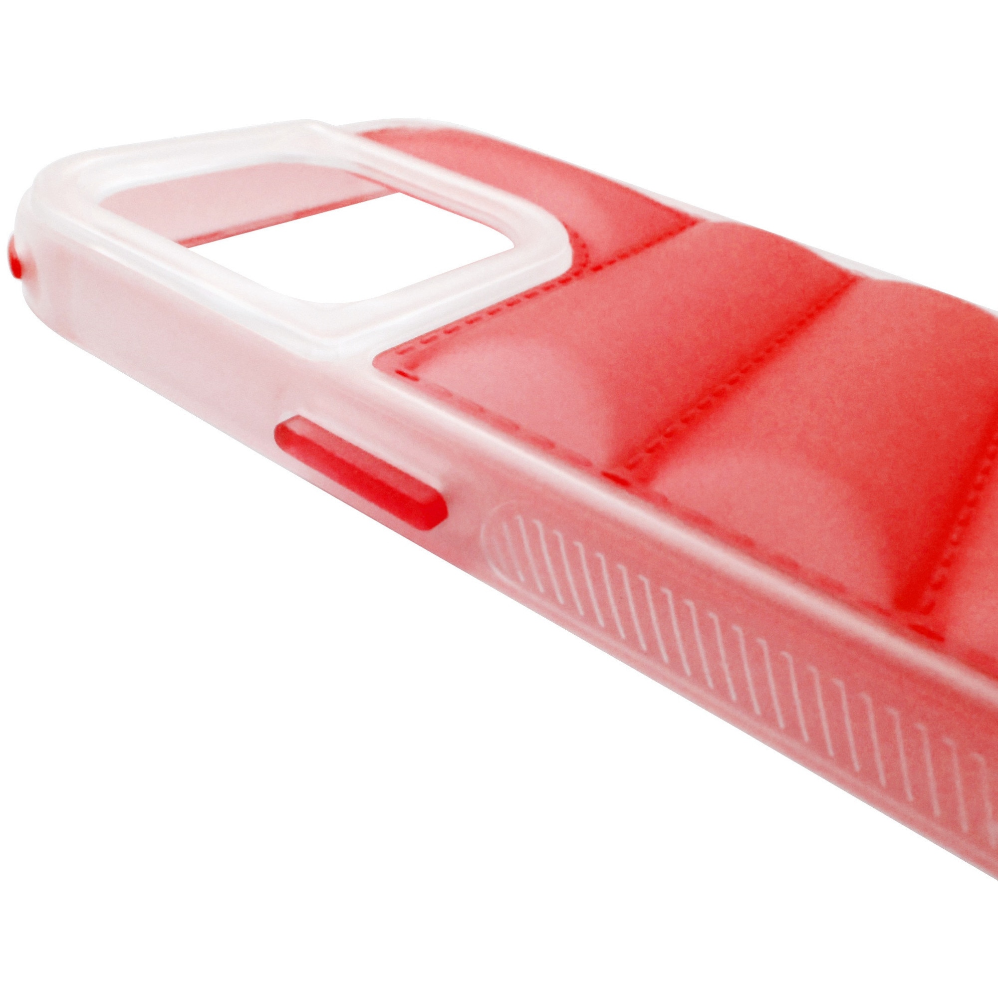 Husa spate antisoc policarbonat alb si TPU rosu, semitransparent, pentru Apple iPhone 14 Pro