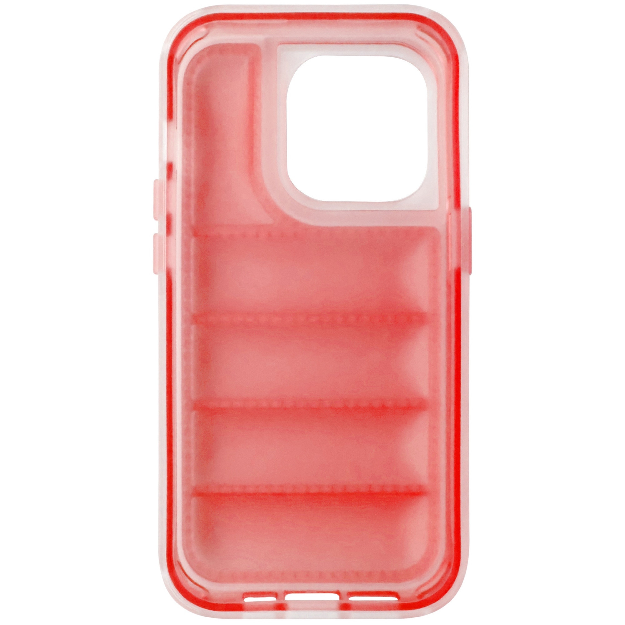 Husa spate antisoc policarbonat alb si TPU rosu, semitransparent, pentru Apple iPhone 14 Pro