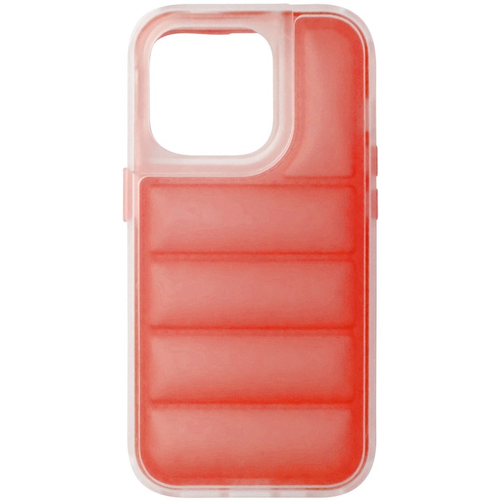 Husa spate antisoc policarbonat alb si TPU rosu, semitransparent, pentru Apple iPhone 14 Pro