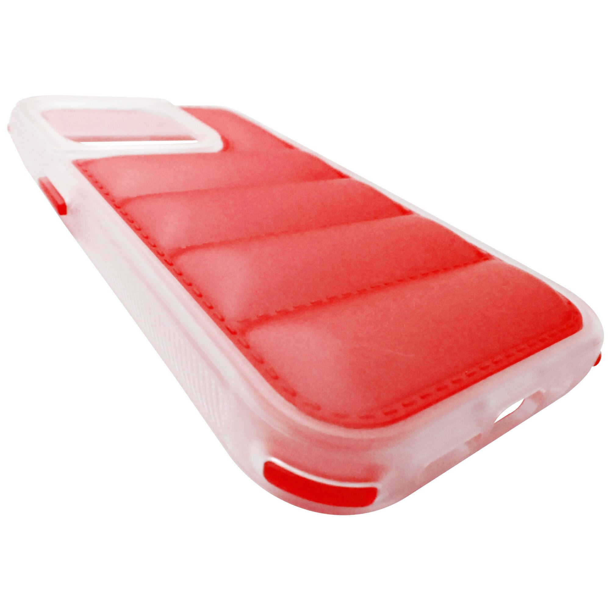 Husa spate antisoc policarbonat alb si TPU rosu, semitransparent, pentru Apple iPhone 14 Pro