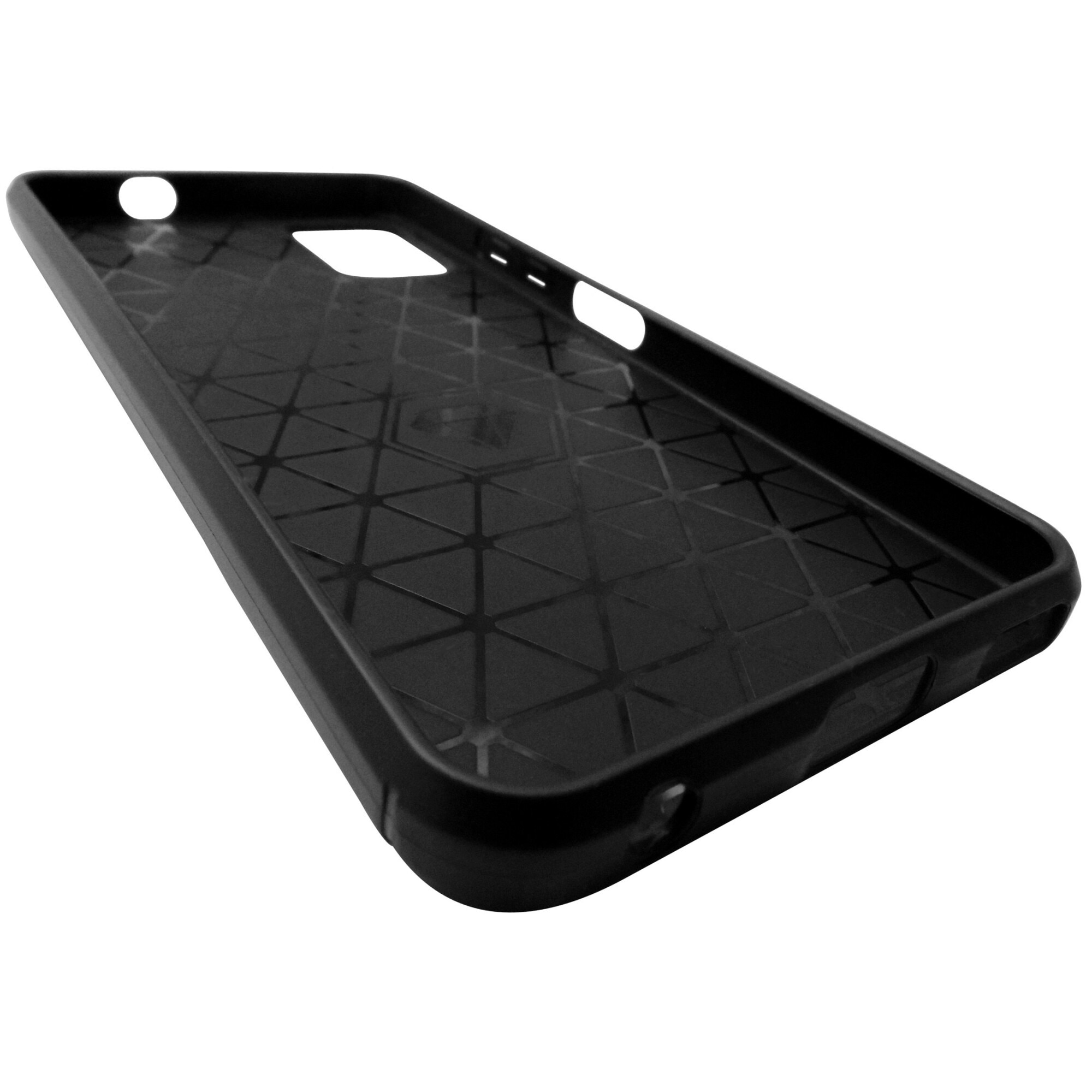 Husa tip capac spate Carbon silicon neagra pentru Nokia C32