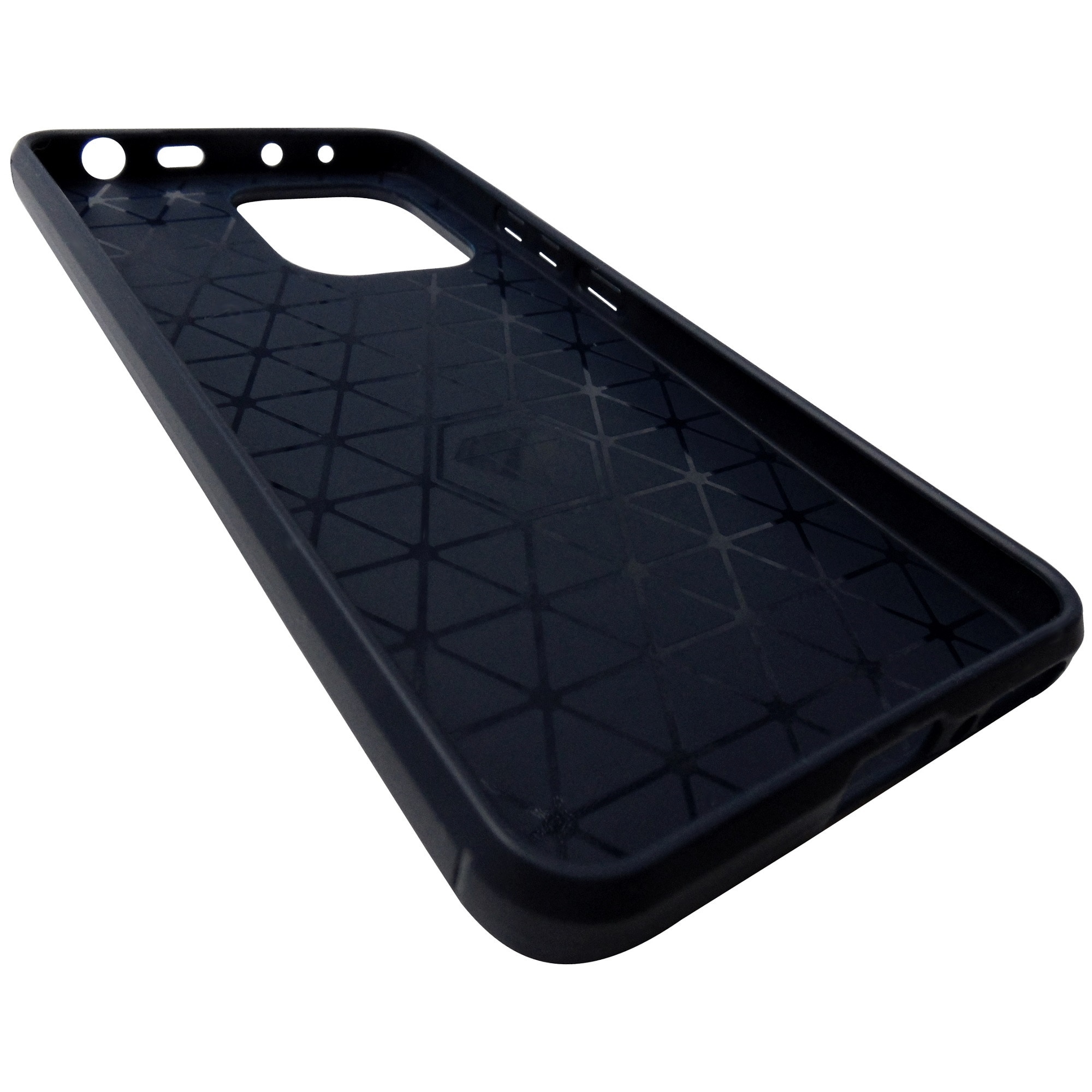 Husa tip capac spate Carbon silicon bleumarin pentru Xiaomi Redmi Note 13 4G