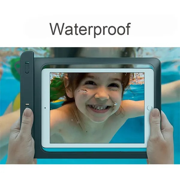 Husa impermeabila pentru tableta VITERRA.4-25CDCJ-K0232-260829-6830, IPX8, din PVC, pentru tablete pana la 12 inch, functie touchscreen si butoane subacvatice, negru/transparent, 21.6 x 29 x 1 cm