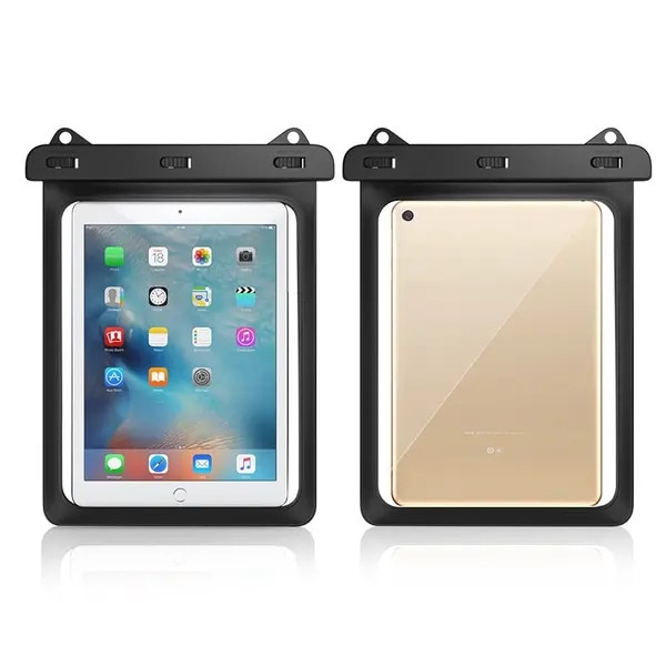 Husa impermeabila pentru tableta VITERRA.4-25CDCJ-K0232-260829-6830, IPX8, din PVC, pentru tablete pana la 12 inch, functie touchscreen si butoane subacvatice, negru/transparent, 21.6 x 29 x 1 cm