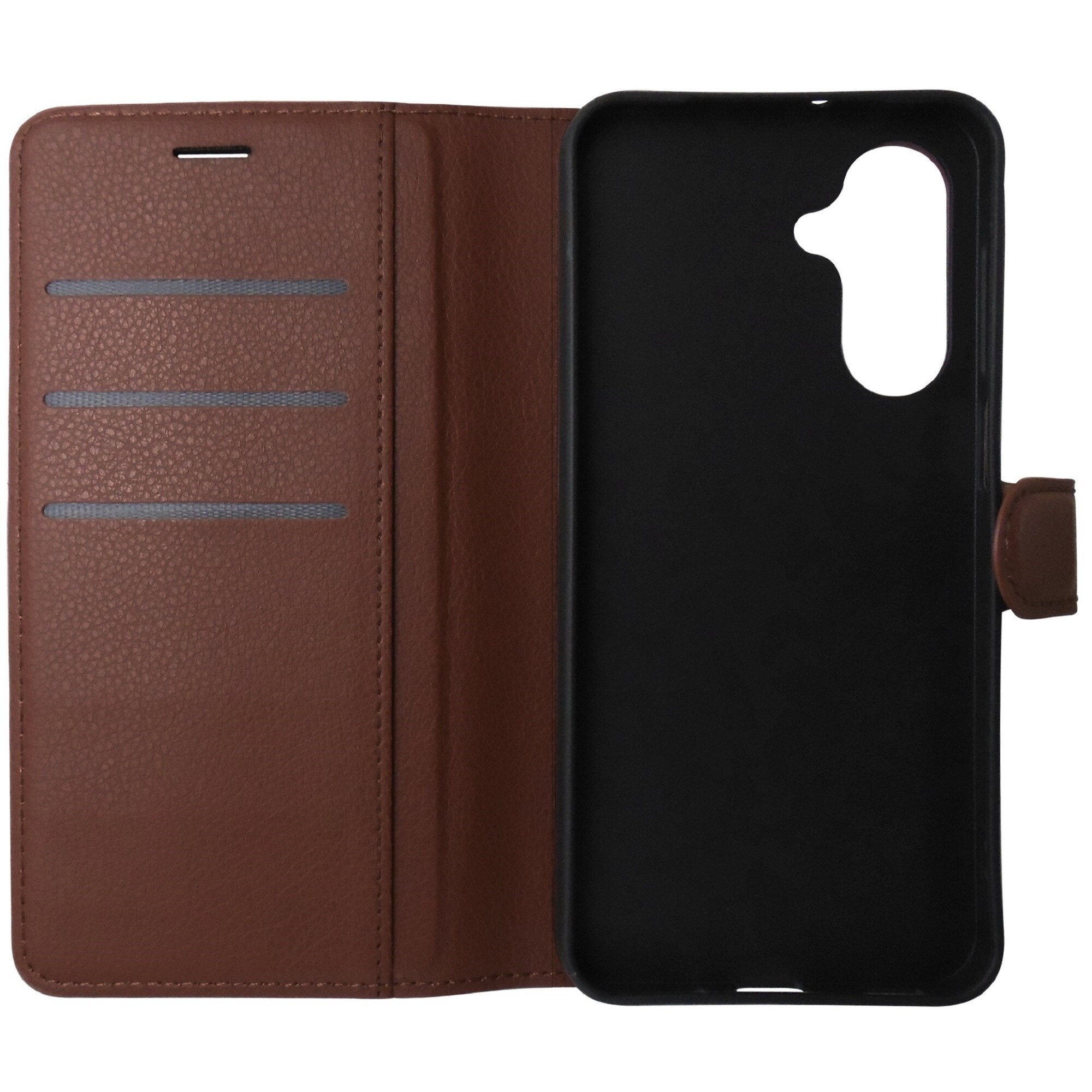 Husa tip carte cu stand Techsuit, aspect piele maro, pentru Samsung Galaxy A17 4G, 5G, M17, F17