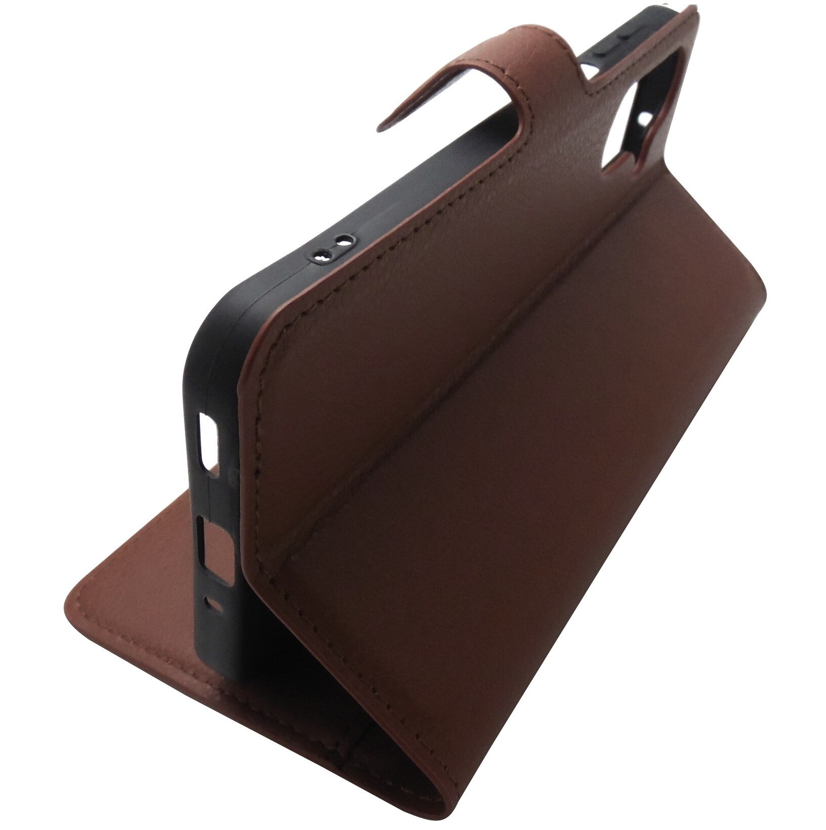 Husa tip carte cu stand Techsuit, aspect piele maro, pentru Samsung Galaxy A17 4G, 5G, M17, F17