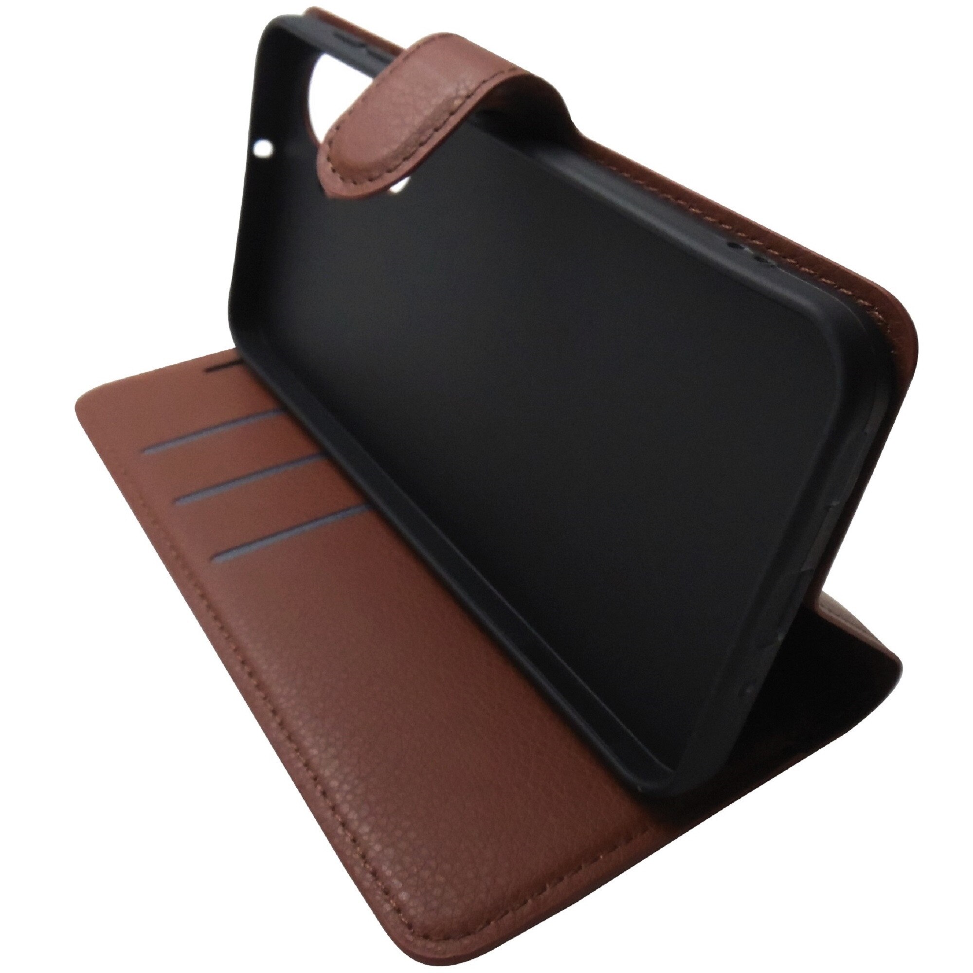 Husa tip carte cu stand Techsuit, aspect piele maro, pentru Samsung Galaxy A17 4G, 5G, M17, F17