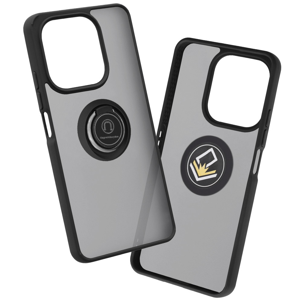 Husa de protectie pentru Honor X8d premium cu inel stand rotativ, suport magnetic si bumper anti-alunecare - negru