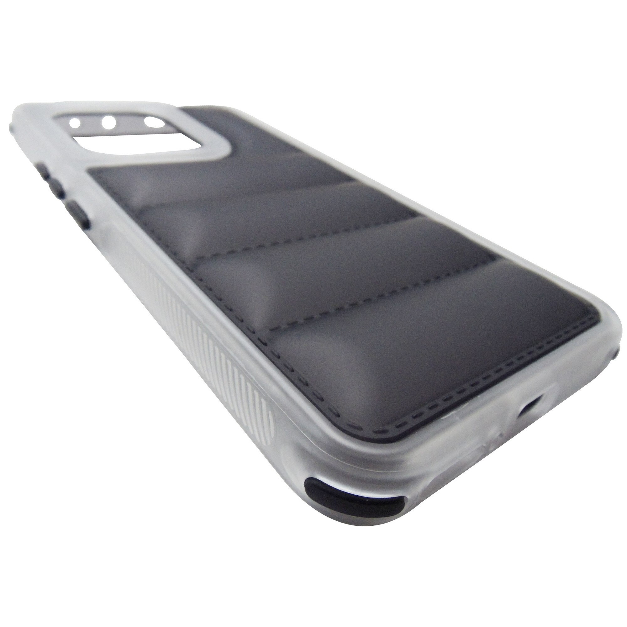 Husa spate antisoc policarbonat alb si TPU gri semitransparente, pentru Xiaomi Redmi Note 13 4G