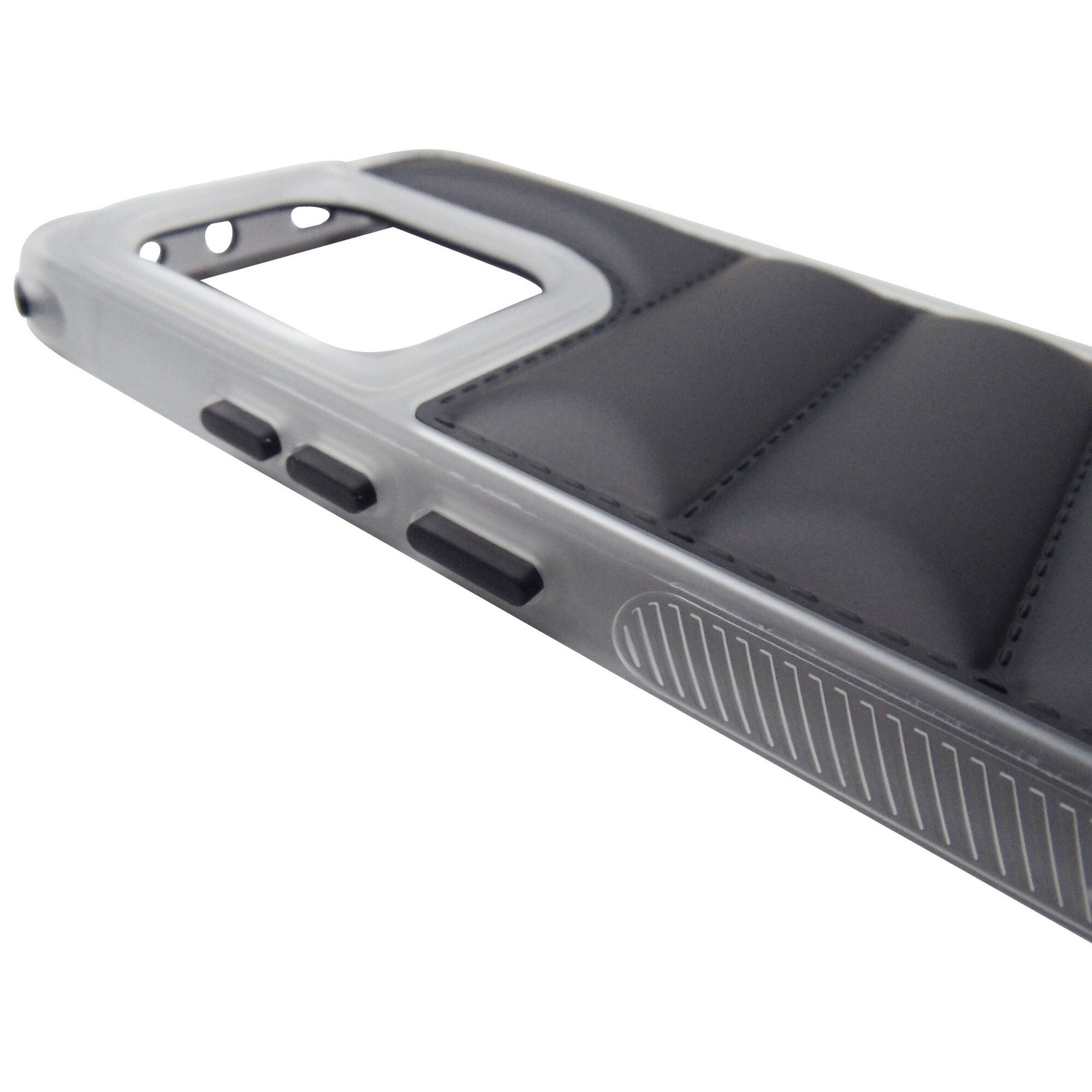 Husa spate antisoc policarbonat alb si TPU gri semitransparente, pentru Xiaomi Redmi Note 13 4G