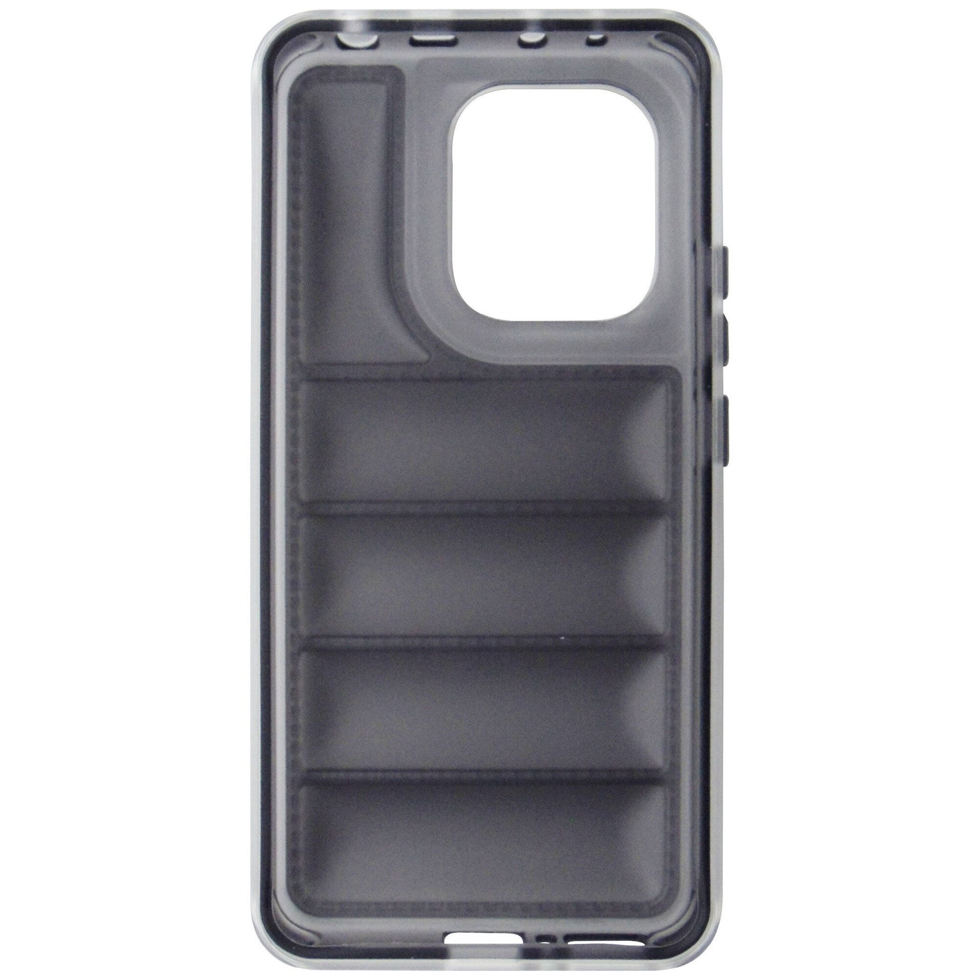 Husa spate antisoc policarbonat alb si TPU gri semitransparente, pentru Xiaomi Redmi Note 13 4G