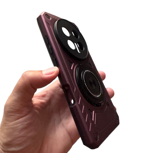Husa Antisoc cu inel magnetic si rotativ compatibila cu Honor Magic 8 Pro, Visiniu