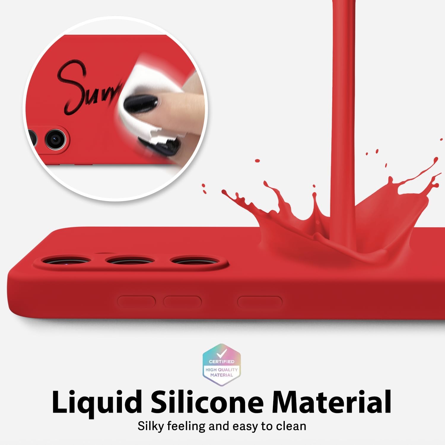 Husa pentru Samsung Galaxy A17, Protectie completa, Mata, Silicon, Rosu