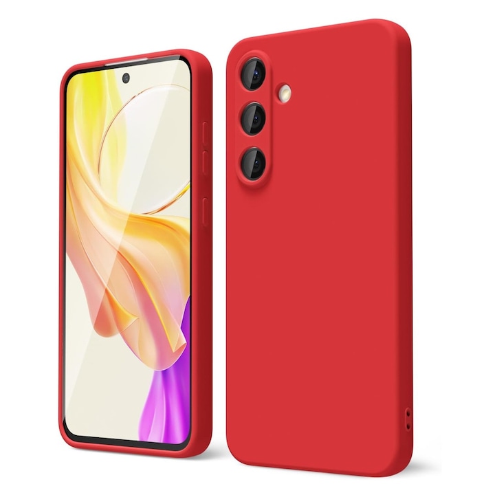 Husa pentru Samsung Galaxy A17, Protectie completa, Mata, Silicon, Rosu