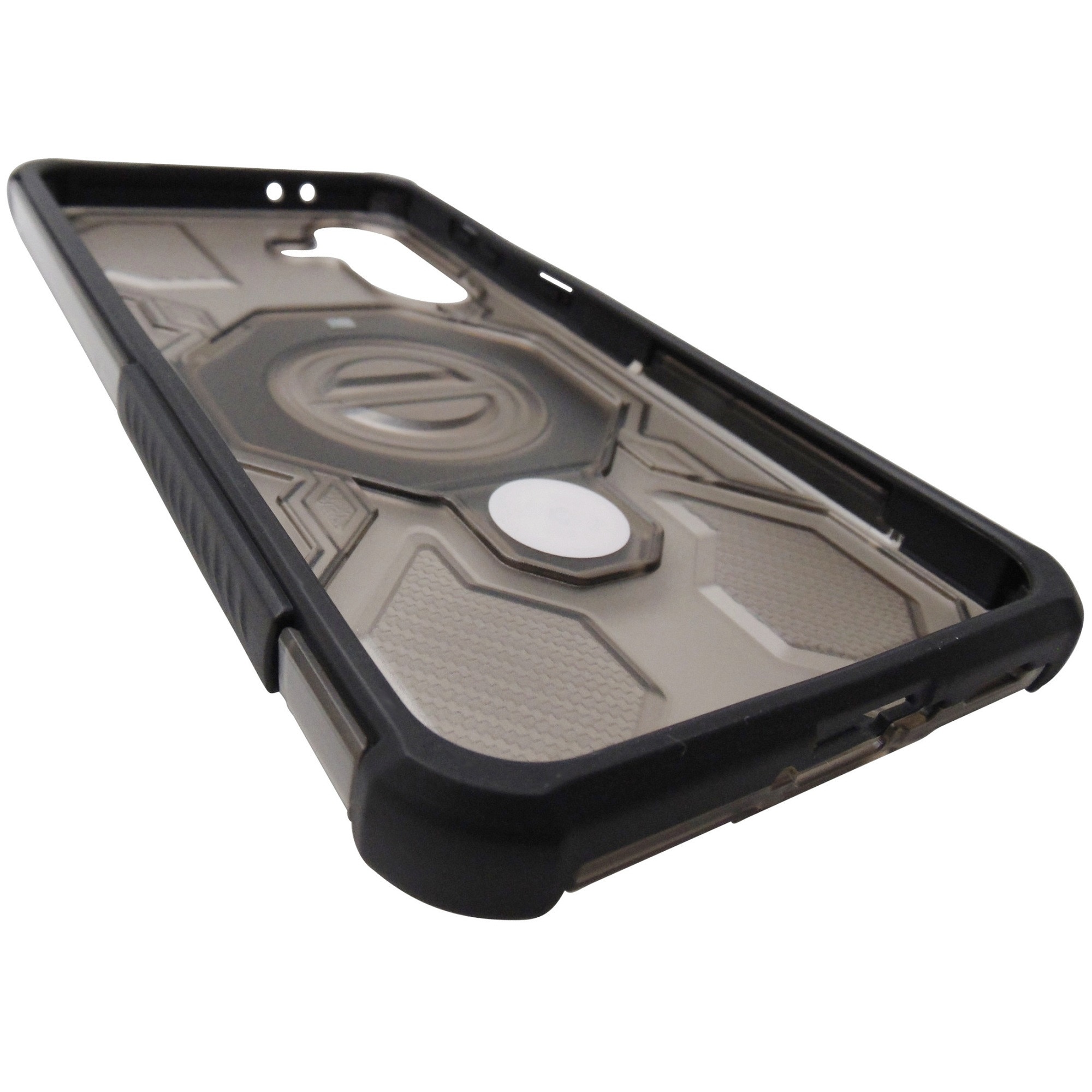 Husa spate Carbon Shield Pro cu inel si stand, TPU negru, PC fumuriu semitransparent, pentru Samsung Galaxy A37 5G