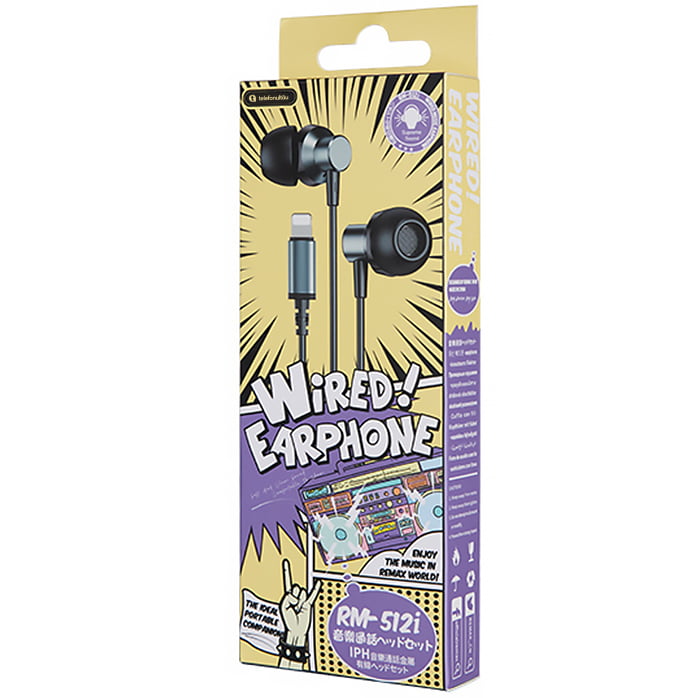 Casti In-Ear RM-512i, Lightning, Microfon, Grey