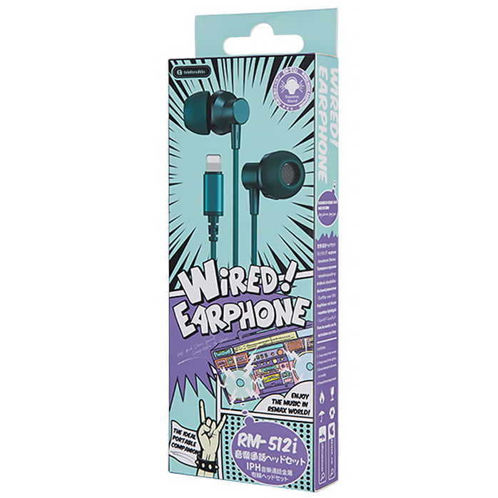 Casti In-Ear RM-512i, Lightning, Microfon, Green