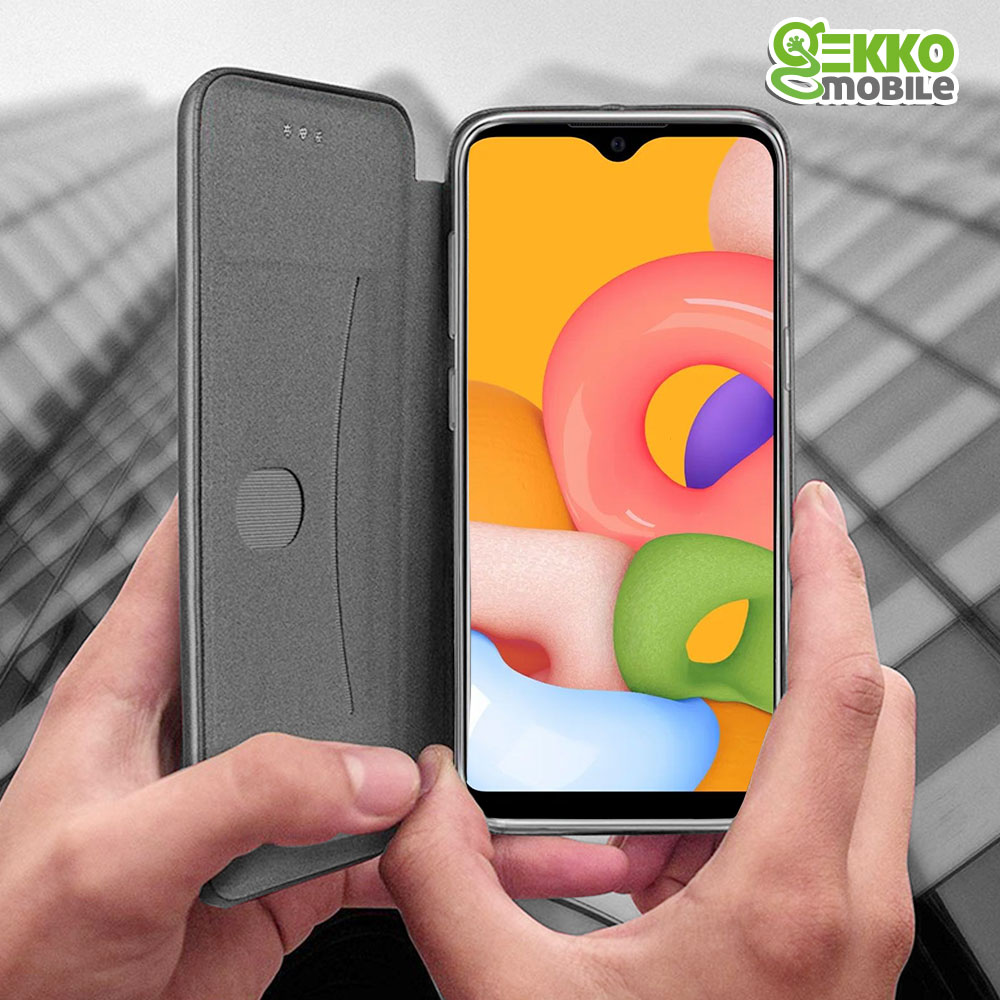 Husa pentru Samsung M12 - tip carte, inchidere magnetica, Gekko Elegance - NEAGRA