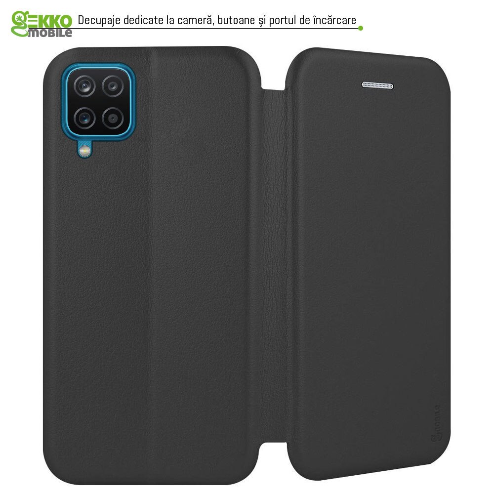 Husa pentru Samsung M12 - tip carte, inchidere magnetica, Gekko Elegance - NEAGRA