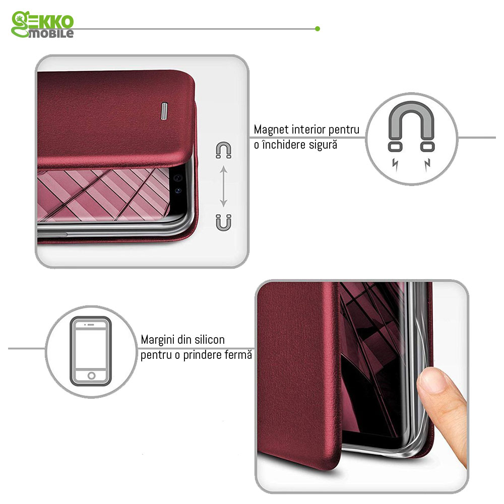 Husa pentru Samsung M12 - tip carte, inchidere magnetica, Gekko Elegance - VISINIE