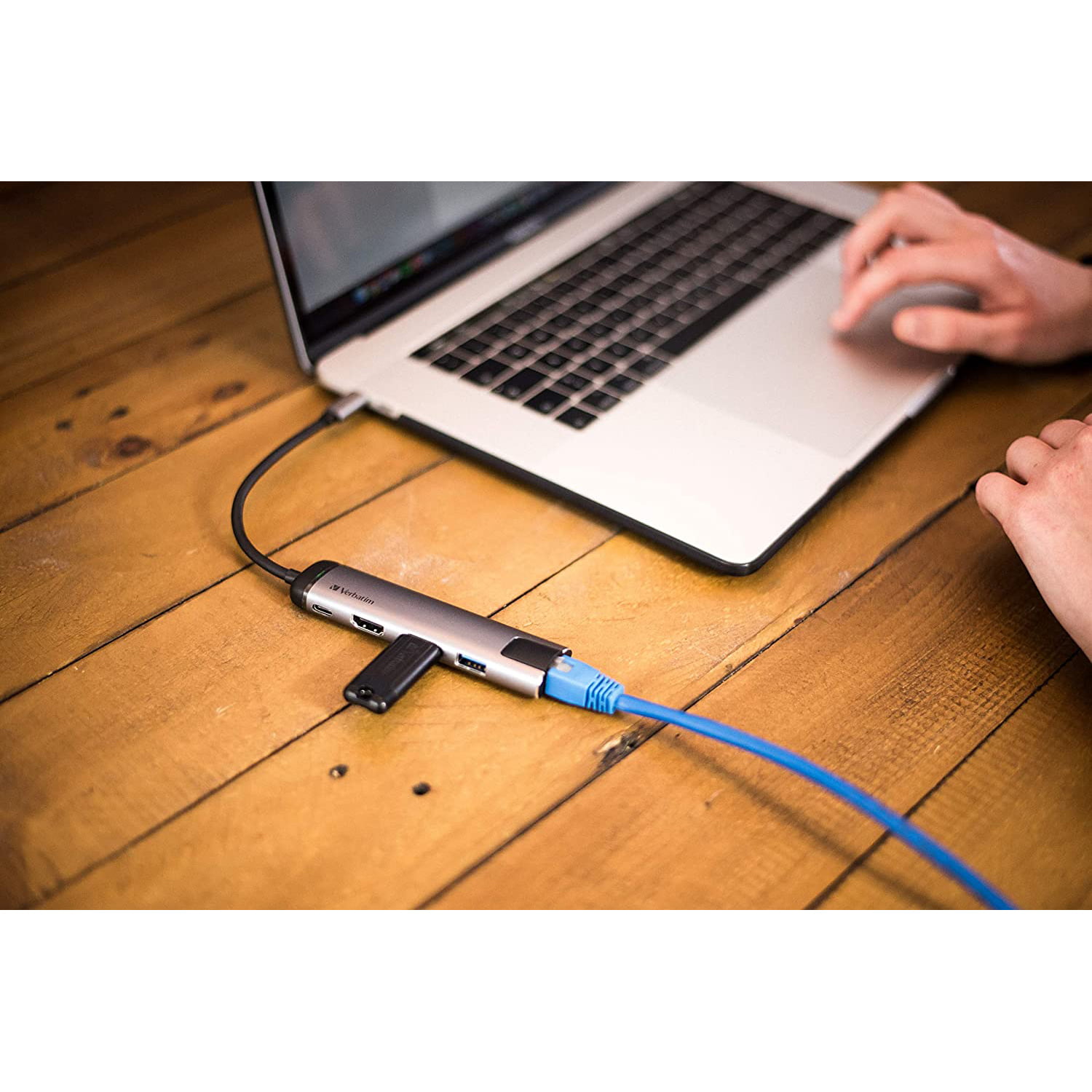 Hub Multi-Port Verbatim, 4K HDMI, USB 3.0 / Type C, RJ-45, Silver