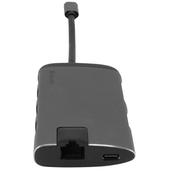 Hub Multi-Port Verbatim, 4K HDMI, USB 3.0, Card reader, RJ-45, Silver