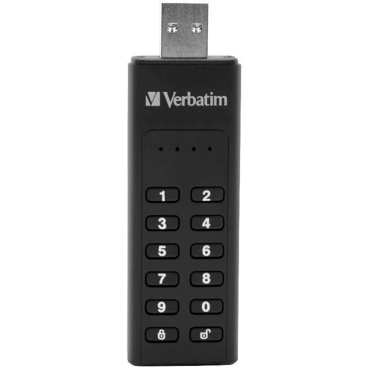 Memorie USB Verbatim Keypad Secure, 64GB, USB 3.2, Black
