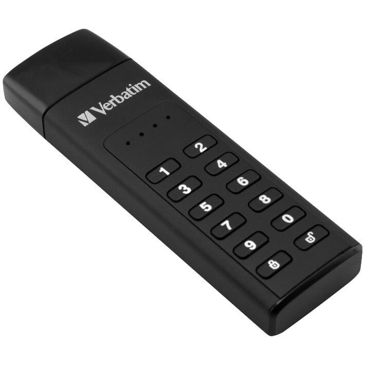 Memorie USB Verbatim Keypad Secure, 64GB, USB 3.2, Black