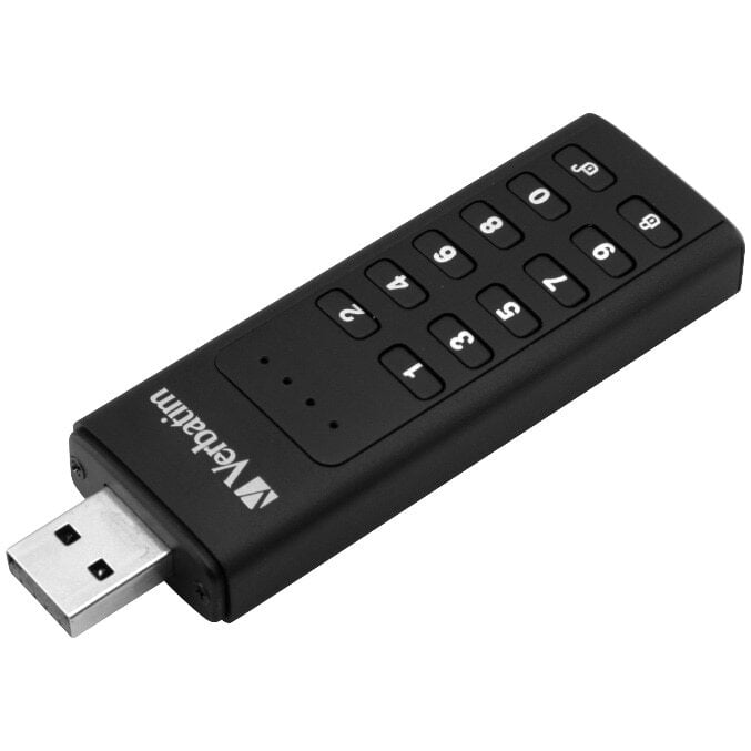 Memorie USB Verbatim Keypad Secure, 64GB, USB 3.2, Black