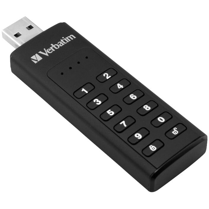 Memorie USB Verbatim Keypad Secure, 64GB, USB 3.2, Black