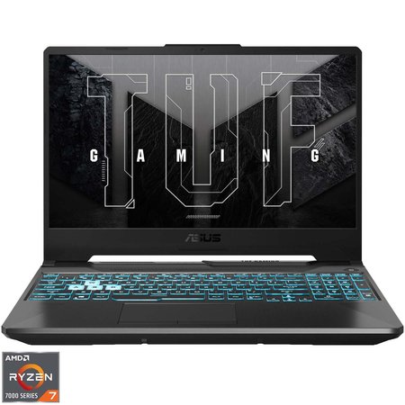 Laptop Gaming ASUS TUF A15 cu procesor AMD Ryzen™ 7 7445HS pana la 4.70 GHz, 15.6'', Full HD, 144Hz, IPS, 16GB DDR5 RAM, 1TB SSD, NVIDIA® GeForce RTX™ 3050 4GB GDDR6, No OS, Graphite Black