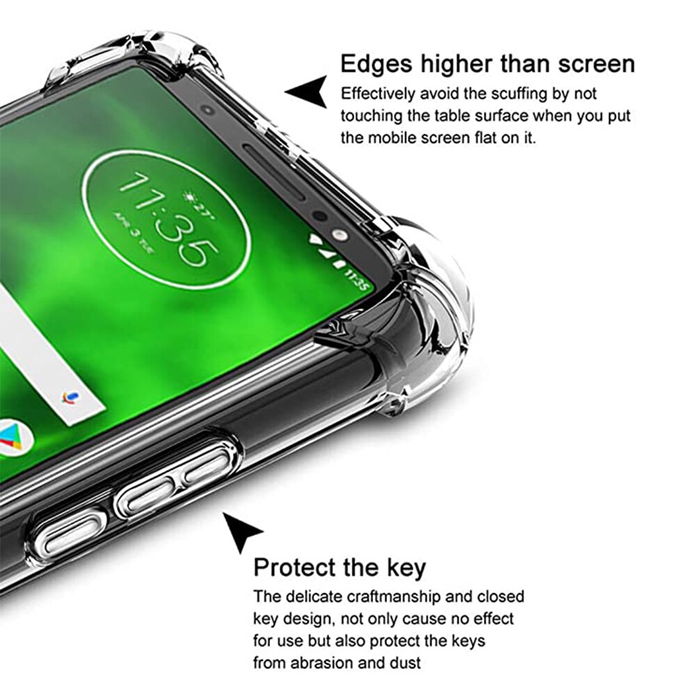 Husa Antisoc compatibila cu Motorola Moto G6 Play, Protectie antisoc, Silicon Slim, Crystal Clear