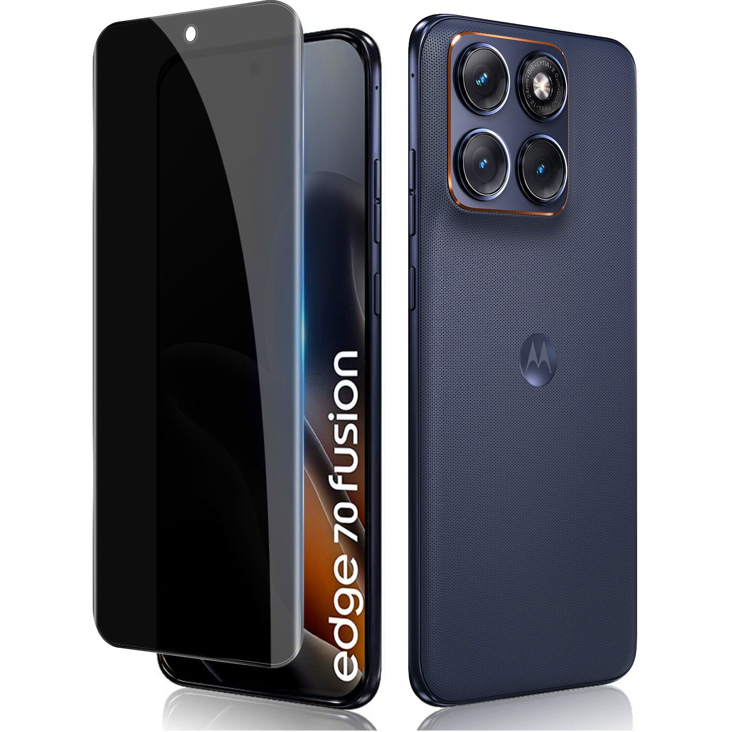 Set 2 sticle protectie ecran ERBORD Anti-Spy, Motorola Edge 70 Fusion, transparent, 9H