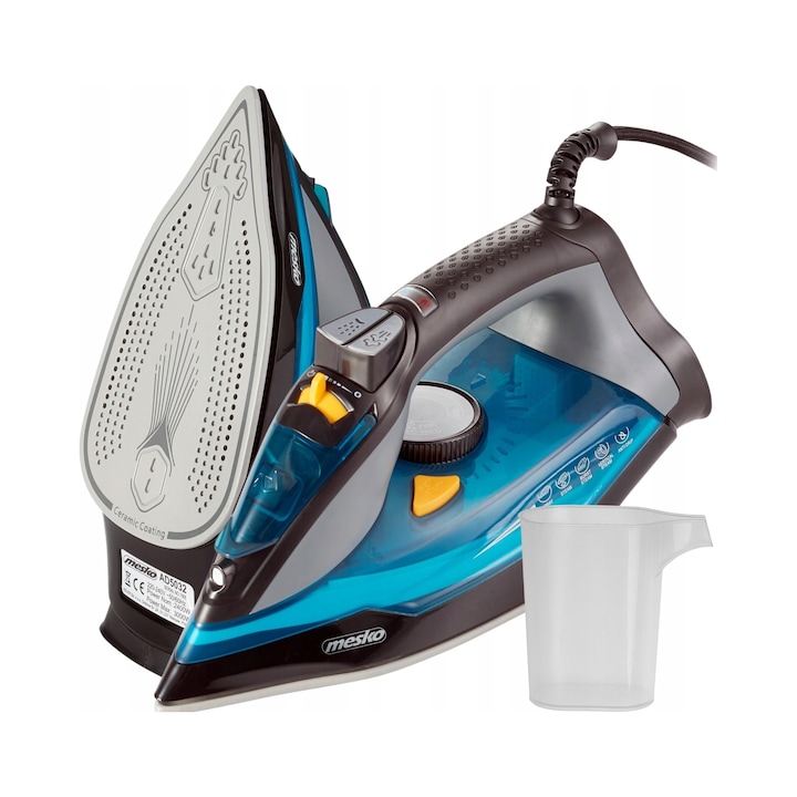 Fier de calcat cu abur Mesko Home MS 5041, 3000W, ceramic, 350ml, 28x12x14cm