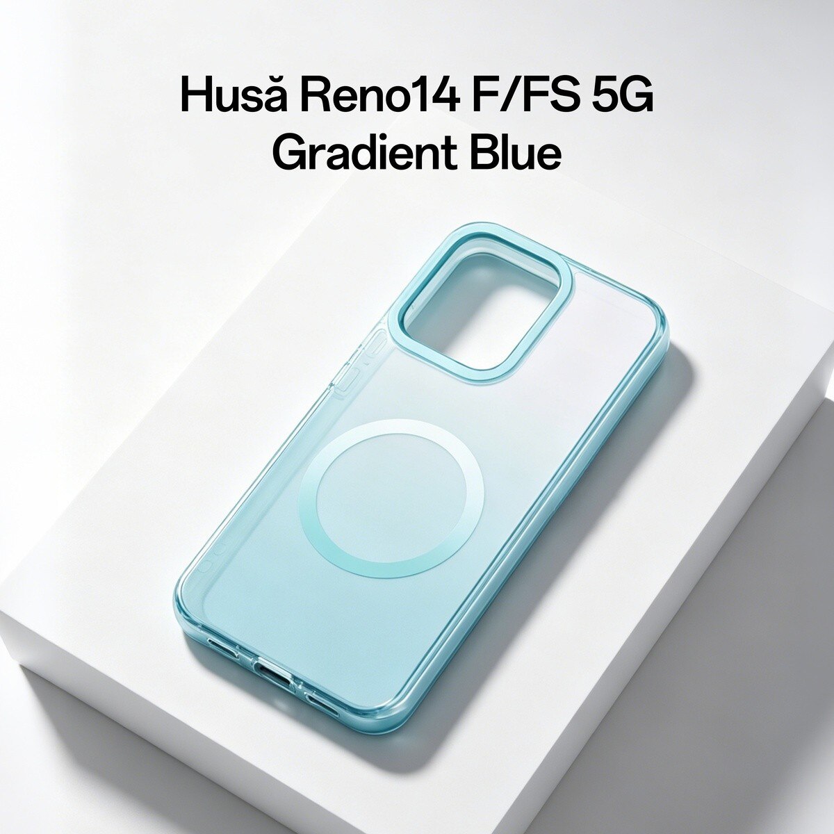 Husa telefon OPPO Reno 14, subtire, antisoc, magnetica, design gradient, culoare albastru gradient