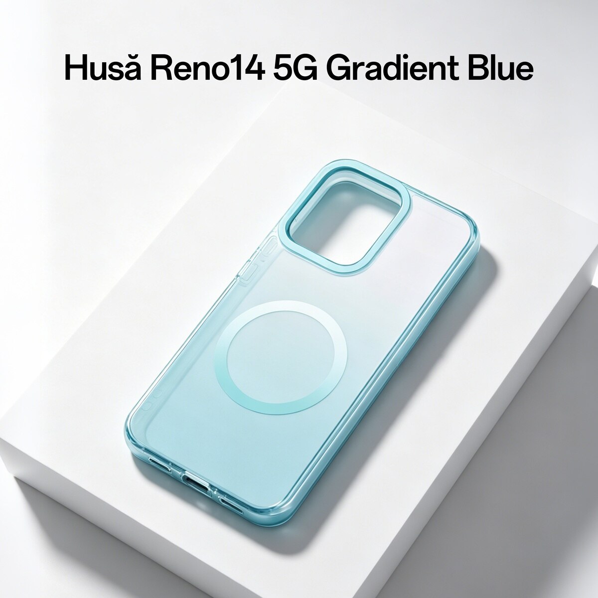 Husa telefon OPPO Reno 14, subtire, antisoc, magnetica, design gradient, culoare albastru gradient