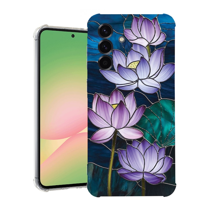 BestCase® Husa Anti Shock Compatibila cu Samsung Galaxy A57, Floral - Stained Glass Lotus, 3128360 AS 2072