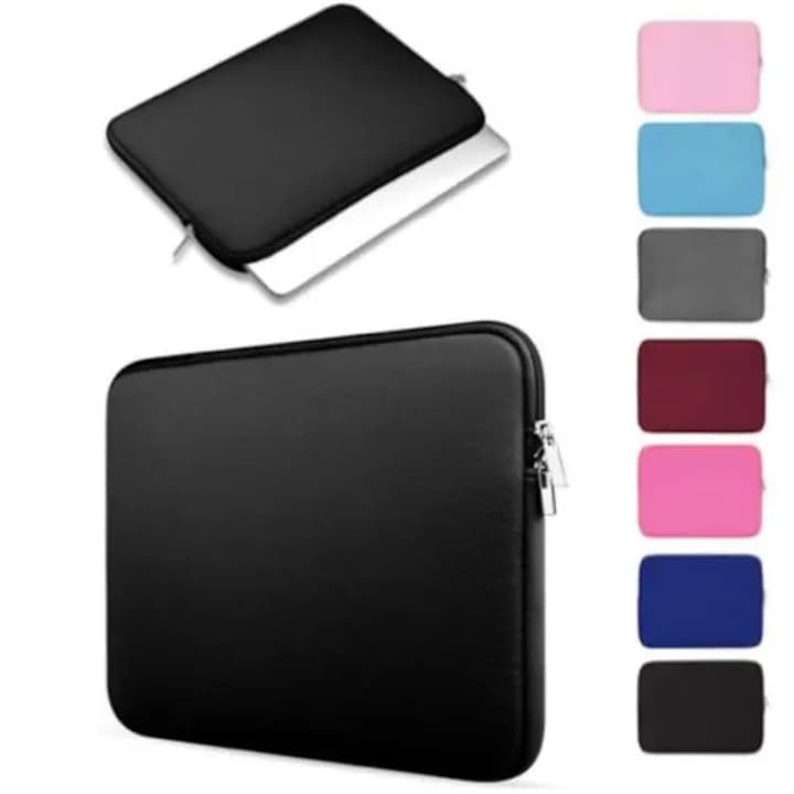 Husa pentru laptop din neopren, compatibila cu MacBook Pro/Air 13/15/15.6 inch, negru