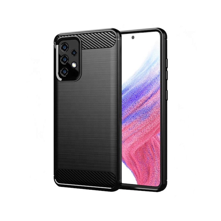 Husa pentru Samsung Galaxy A53 5G - Techsuit Carbon Silicone - Black