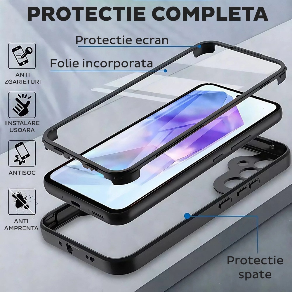 Husa pentru Samsung Galaxy A57 5G DaDen® ColorVerse 360, Antisoc, Protectie completa spate-ecran, Roz