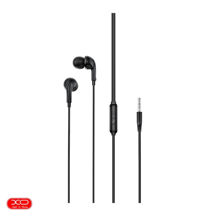 Casti XO cu fir EP86 jack 3, 5 mm, cablu 1.2m, Negru