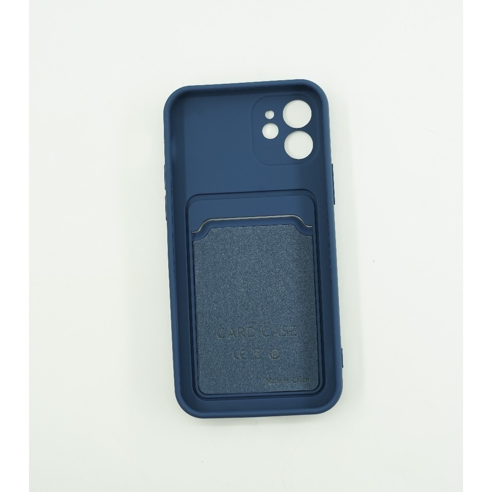 Husa protectie Flippy cu suport card compatibila cu Apple iPhone 13 Pro Max Albastru Inchis