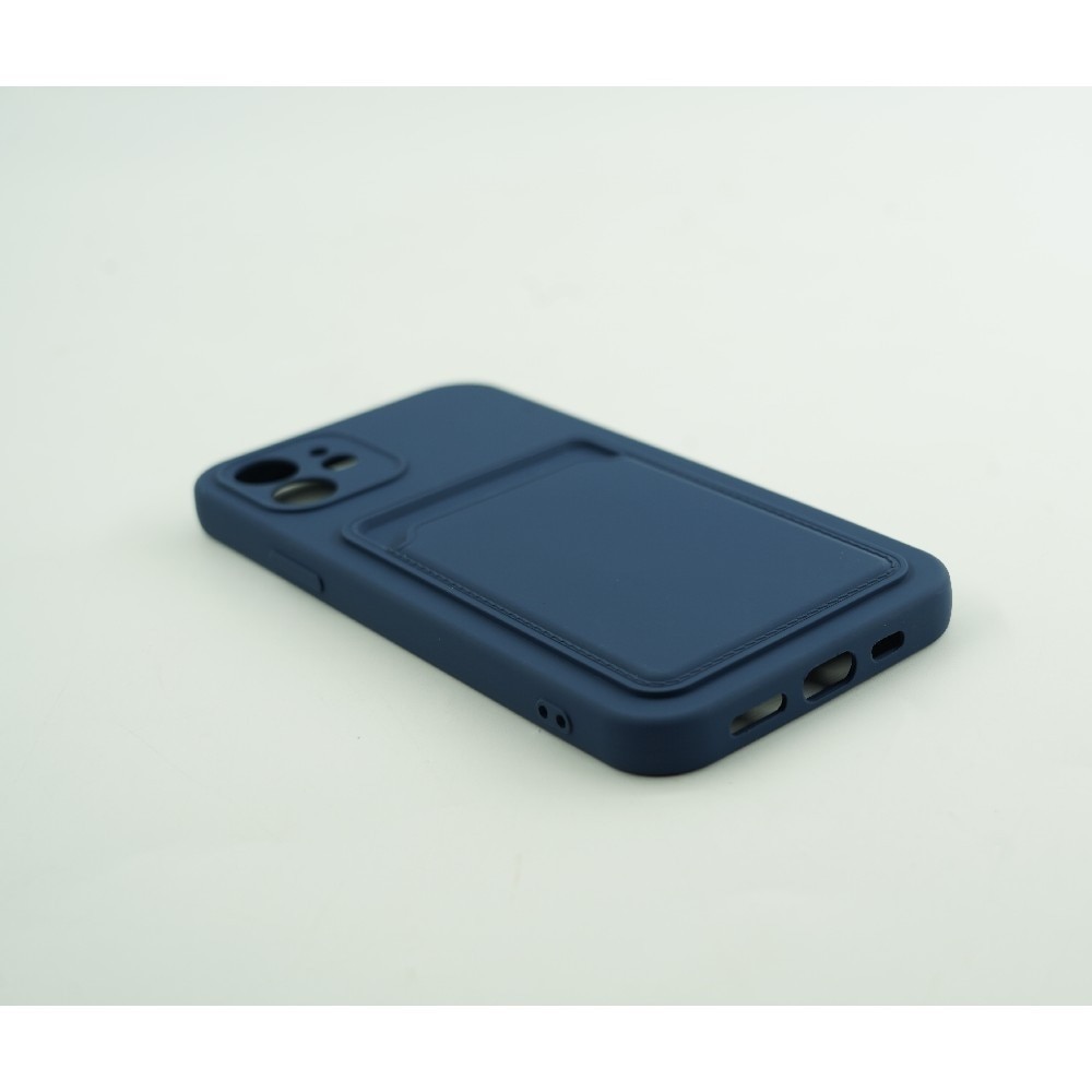 Husa protectie Flippy cu suport card compatibila cu Apple iPhone 13 Pro Max Albastru Inchis